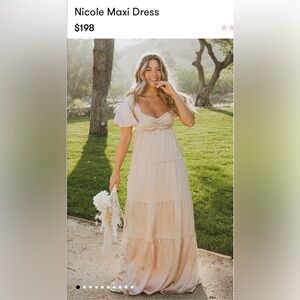 Show Me Your MuMu Bridesmaid Dress - Champagne Luxe Satin - Nicole Maxi Dress XL